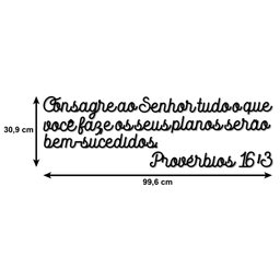 Versículo Bíblico Provérbios 16:3 em MDF 6mm Vazado - 2