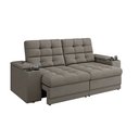 Ver imagem 3 de Sofá Confort Premium 2,05m Assento Retrátil/reclinável Porta Copos e Usb Suede Capuccino - Xflex