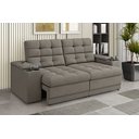 Ver imagem 1 de Sofá Confort Premium 2,05m Assento Retrátil/reclinável Porta Copos e Usb Suede Capuccino - Xflex