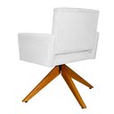 Ver imagem 4 de Poltrona Decorativa Camila Pés Madeira Giratório Suede Branco - DS Estofados