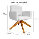 Ver imagem 5 de Poltrona Decorativa Camila Pés Madeira Giratório Suede Branco - DS Estofados