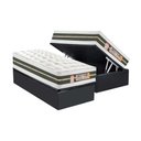 Ver imagem 1 de Cama Box Baú Solteiro: Colchão Molas Castor Bonnel Silver Star Air + Base Crc Suede Gray(88x188)
