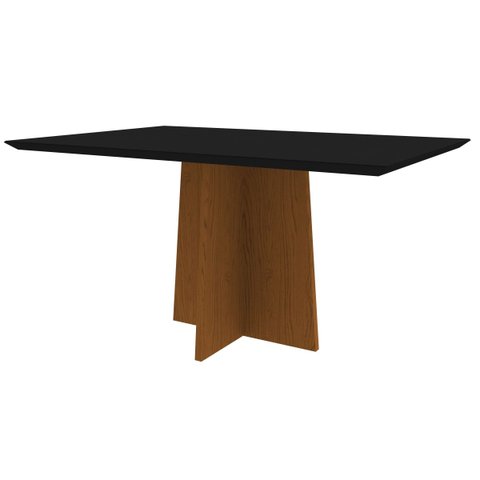 Mesa Ana 120x80 - Ipê / Preto