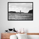 Ver imagem 2 de Quadro Fotografia Surfista 24x18cm - com vidro:Madeira branca
