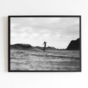 Ver imagem 1 de Quadro Fotografia Surfista 24x18cm - com vidro:Madeira branca