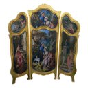 Ver imagem 1 de Biombo Folhedo a Ouro com Pintura 180x148x4cm
