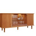 Ver imagem 2 de Buffet de Sala de Jantar 4 Portas com LED e Pés em Madeira Maciça Janice
