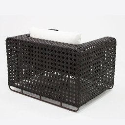 Conjunto de Sofá Completo de Varanda Modelo Fúcsia Preto com Branco - 2