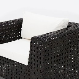 Conjunto de Sofá Completo de Varanda Modelo Fúcsia Preto com Branco - 5