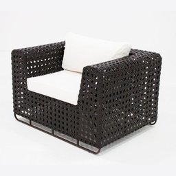 Conjunto de Sofá Completo de Varanda Modelo Fúcsia Preto com Branco - 3