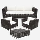 Ver imagem 1 de Conjunto de Sofá Completo de Varanda Modelo Fúcsia Preto com Branco