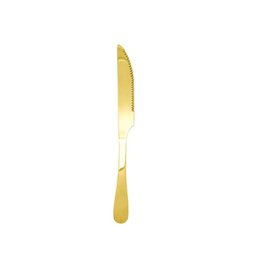 Faca de Mesa Dourado Serrilhada Churrasco Aço Inox 12un - 2