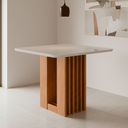 Ver imagem 1 de Mesa para Sala de Jantar Ariela 0,95x0,95 Marrom/Off White