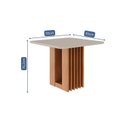 Ver imagem 4 de Mesa para Sala de Jantar Ariela 0,95x0,95 Marrom/Off White