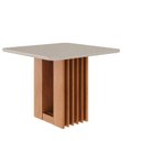 Ver imagem 2 de Mesa para Sala de Jantar Ariela 0,95x0,95 Marrom/Off White