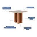 Ver imagem 3 de Mesa para Sala de Jantar Ariela 0,95x0,95 Marrom/Off White