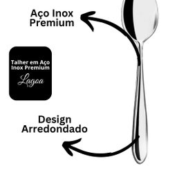 Jogo 6 Colheres de Mesa Aço Inox Premium Design Lagoa Clássico - Tuut - 3