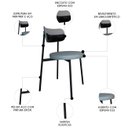 Ver imagem 3 de Cadeira de Jantar Estofada Kit 8 Nyka M25 Linho Cinza Cl/preto - Mpozenato