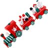 Decoração Trem de Natal Locomotiva Papai Noel Madeira 24cm - 5