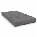 Ver imagem 2 de Puff Cama Dobravel Solteiro 90cm com Rodizios: Linho Cinza
