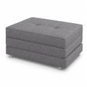 Ver imagem 1 de Puff Cama Dobravel Solteiro 90cm com Rodizios: Linho Cinza