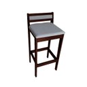Ver imagem 2 de Banqueta Baixa 70cm para Bancada Assento Estofado em Linho Cecilia:imbuia com Linho Cinza