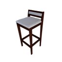 Ver imagem 6 de Banqueta Baixa 70cm para Bancada Assento Estofado em Linho Cecilia:imbuia com Linho Cinza