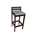 Ver imagem 5 de Banqueta Baixa 70cm para Bancada Assento Estofado em Linho Cecilia:imbuia com Linho Cinza