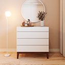 Ver imagem 1 de Cômoda 4 Gavetas em Madeira e MDF Fresh Yescasa Branco/Gelo/Imbuia