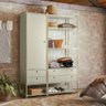 Closet Modulado Industrial Quarto Solteiro 143cm - Off White - Cor: Off White - 1