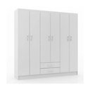 Ver imagem 1 de Guarda-roupa Casal 6 Portas 2 Gavetas Atalaia - Branco Branco
