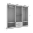 Ver imagem 3 de Guarda-roupa Casal 6 Portas 2 Gavetas Atalaia - Branco Branco