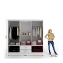 Ver imagem 2 de Guarda-roupa Casal 6 Portas 2 Gavetas Atalaia - Branco Branco