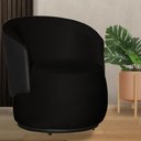 Ver imagem 3 de Kit 2 Poltronas Organica Beatriz Veludo Preto C/ Composê Corano Preto - Lm Decor