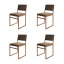 Ver imagem 1 de Kit 4 Cadeiras Industrial Isa Veludo Base Cobre para Mesa Sala Cozinha Área Gourmet - Cobre/marrom
