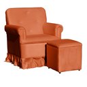 Ver imagem 1 de Poltrona Amamentação com Balanço + Puff Laura Veludo Terracota
