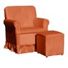 Poltrona Amamentação com Balanço + Puff Laura Veludo Terracota - 1