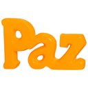 Ver imagem 1 de Palavra Paz em Cerâmica Decoração de Sala e Escritório - Laranja