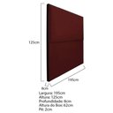 Ver imagem 5 de Cabeceira King Bali P02 195 cm Para Cama Box Suede Bordô
