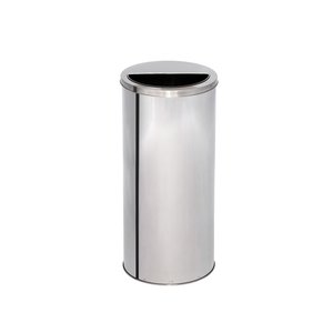 Lixeira de Inox 120l com Aro Meia Lua 40x90