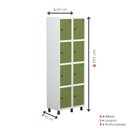 Ver imagem 5 de Armário Locker Roupeiro 8 Portas Aço Grp 502/8 Verde/Branco/Miró