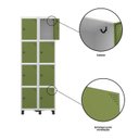 Ver mais imagens de Armário Locker Roupeiro 8 Portas Aço Grp 502/8 Verde/Branco/Miró