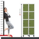 Ver imagem 6 de Armário Locker Roupeiro 8 Portas Aço Grp 502/8 Verde/Branco/Miró