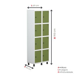 Armário Locker Roupeiro 8 Portas Aço Grp 502/8 - 5