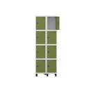 Ver imagem 3 de Armário Locker Roupeiro 8 Portas Aço Grp 502/8 Verde/Branco/Miró