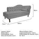 Ver imagem 5 de Diva Recamier Diana 160cm Lado Esquerdo Suede - Doce Sonho Móveis