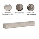 Ver imagem 4 de Rack Bancada Suspensa para Tv de até 70" 3 Portas Bela 1.8 Off White Perolizado
