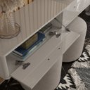 Ver imagem 3 de Rack Bancada Suspensa para Tv de até 70" 3 Portas Bela 1.8 Off White Perolizado