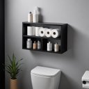 Ver imagem 1 de Nicho Organizador para Banheiro Cozinha Sala Quarto Despensa 50x30x10 - Preto Tx