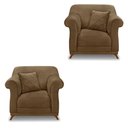 Ver imagem 1 de Kit 2 Poltronas Para Sala De Estar Pés Castanho Caramelo